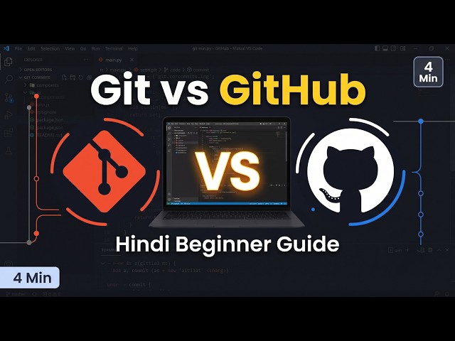 Git vs GitHub Kya Hai? | Complete Beginner Guide in Hindi