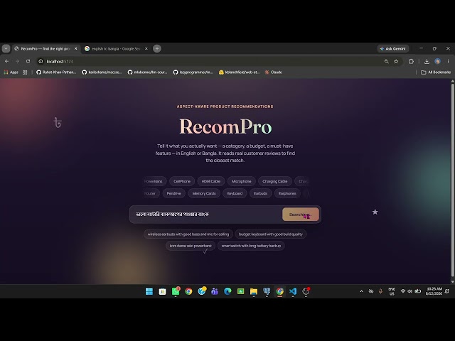 RecomPro | Multilingual AI Product Recommendation System | FastAPI + React + PostgreSQL