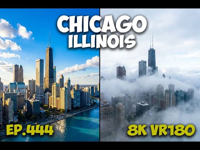 p.444 Chicago's Ghostly Skyline: Witnessing Tall Buildings Vanish Into the Lake Fog 8K VR180 3D
