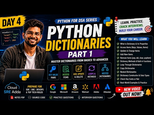 Master Python Dictionaries | CRUD, Loops, Methods & Nested Dictionaries | Python for DSA