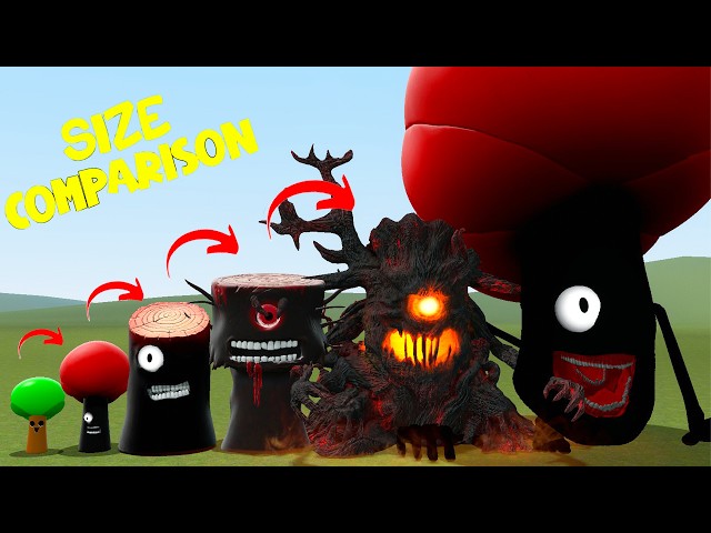 Size Comparizon All Mr. Tree Phases SPRUNKI Evolution in Garry's Mod