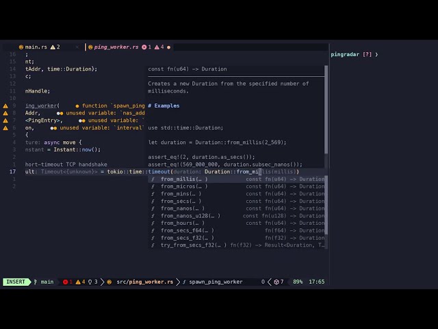 Coding a Sweeping Radar TUI Application Using Neovim, Rust and Ratatui | ASMR Coding (no talking)