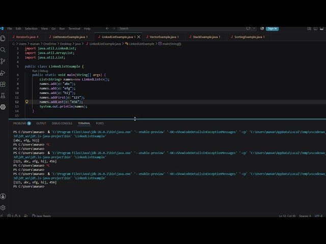 List in Collection framework. Add the elements in list