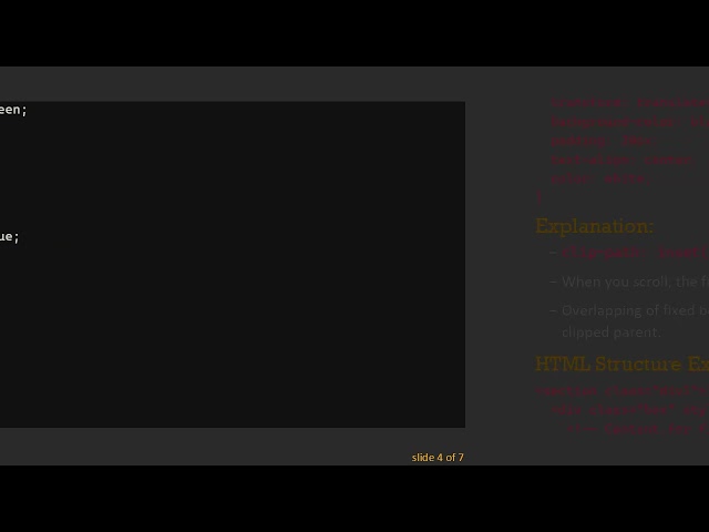 Solving Fixed Elements Overlap in Scrolling Sections Using clip-path