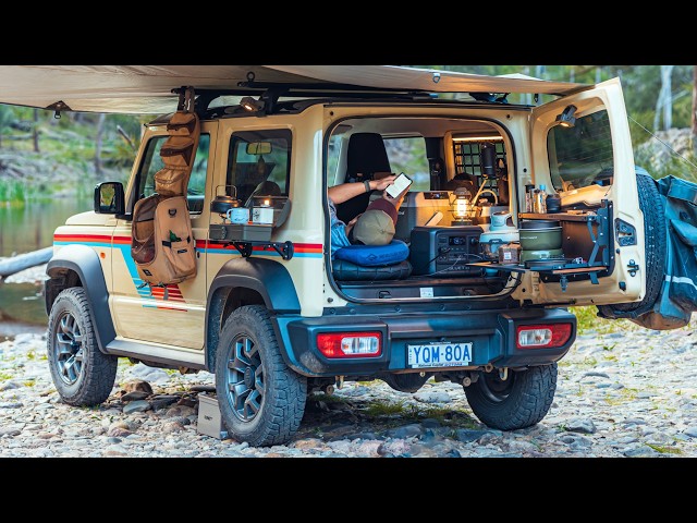 Sleep in my Suzuki Jimny like a King | Solo Camping ASMR, BLUETTI Elite 100v2