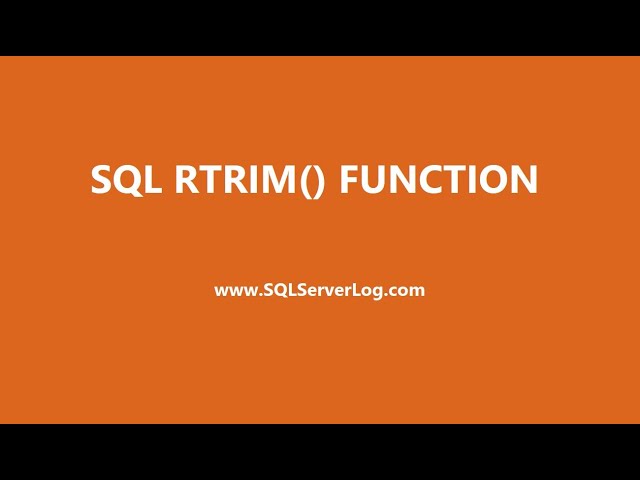 SQL RTRIM() Function