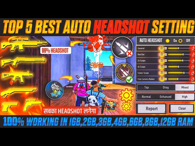 Free Fire Max Auto Headshot Trick 2026 Sensitivity Setting | 2gb, 4gb, 6gb Ram Headshot Sensitivity