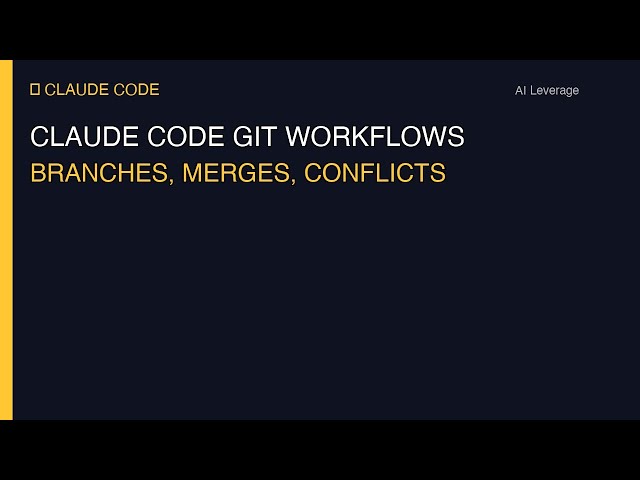 Claude Code Git Workflows: Branches, Merges, and Conflicts