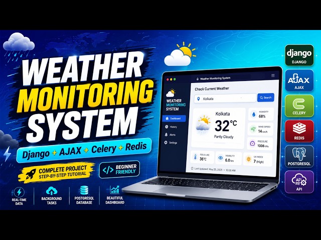 Weather App using Django, APIs, AJAX, Celery, Redis and PostgreSQL