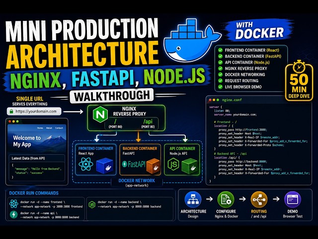 Mini Production Architecture with Docker — Nginx, FastAPI, Node.js Walkthrough
