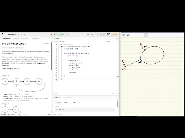 Leetcode 142. Linked List Cycle II (Java)
