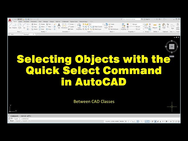Selecting Objects with the Quick Select (QSELECT) Command in AutoCAD