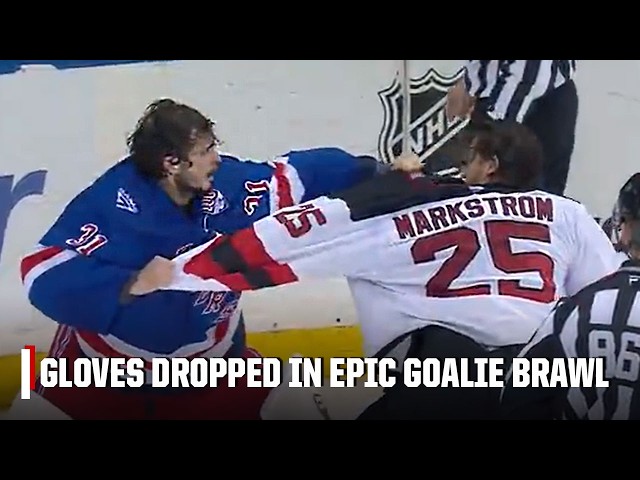 PELEA DE PORTEROS 💥 Igor Shesterkin y Jacob Markstrom se enzarzan en una pelea | NHL en ESPN