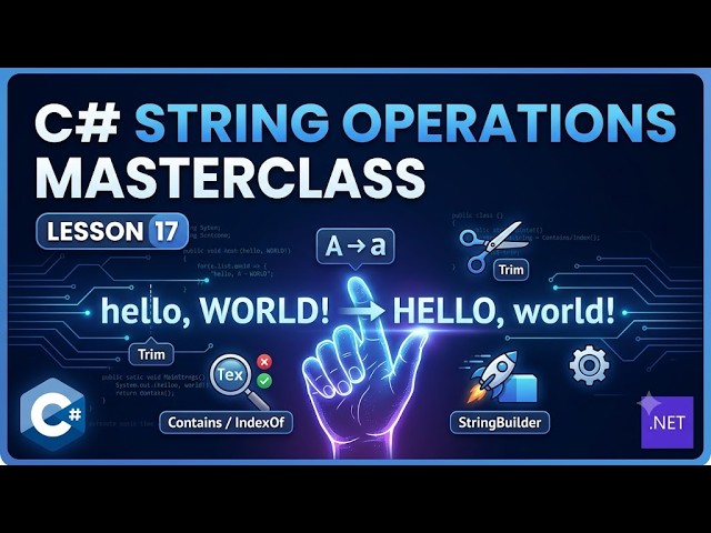 Lesson 17. String Operations in C# — Trim, Split, Format Specifiers & StringBuilder