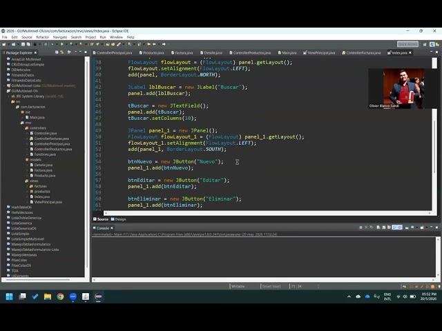 Proyecto Java Multinivel con ArrayList, MVC e Interfaces | Facturas y Detalles en Eclipse 2018