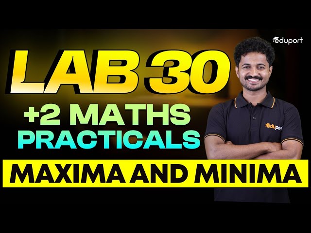 Plus Two Maths Practical Lab 30 | Maxima and Minima | Eduport Plus Two