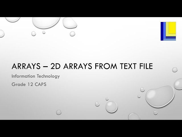 Arrays – Loading a 2D array from a text file