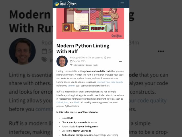 Clean Up Your Python Fast With Ruff