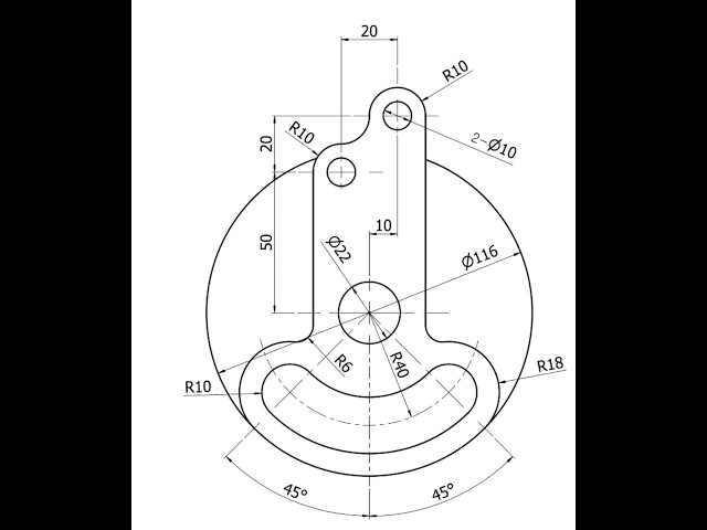 SolidWorks CAD Practice Drawing 125 | Step-by-Step Sketch Tutorial