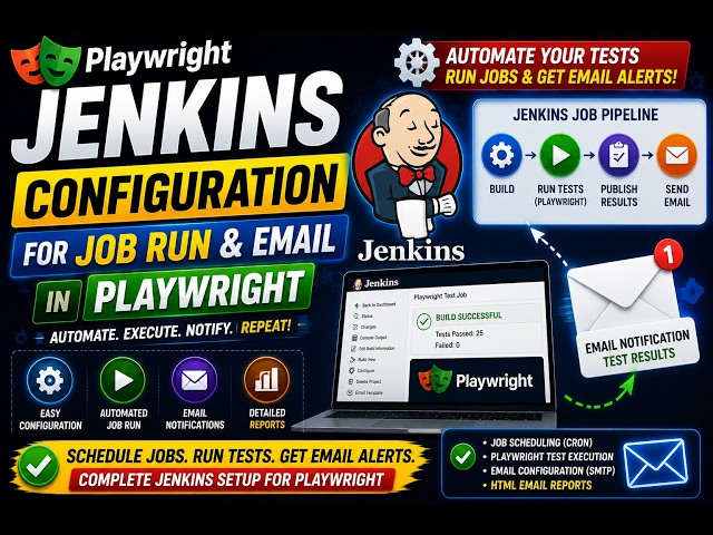 Playwright Tutorial 19 : Jenkins 1:  Configuration for Job run and email in Playwright (CI/CD Tool)