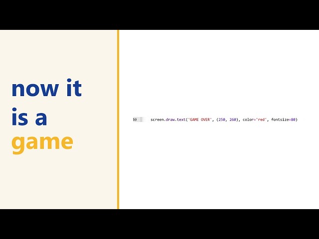 Winning and losing — game over in pygame zero with one flag