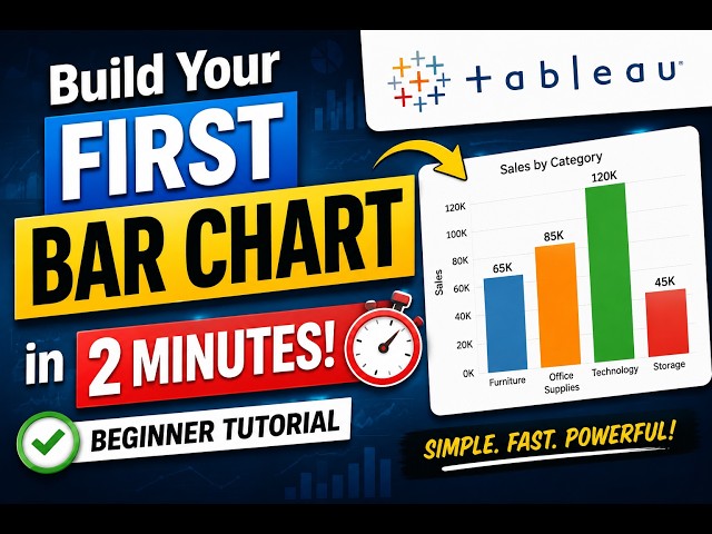 Build Your FIRST Bar Chart in Tableau in 2 Minutes! (Beginner Tutorial)