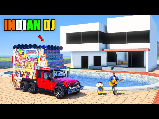 Franklin & Shinchan Made A Indian DJ On His Mahindra Thar Roxx Car in  Indian Bike Driving 3D