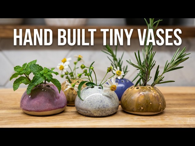 Hand Built Pottery: Tiny Vases for Garden Herbs & Flowers