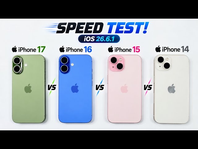 iPhone 17 vs 16 vs 15 vs 14 - iOS 26.6.1 ULTIMATE SPEED TEST 🔥