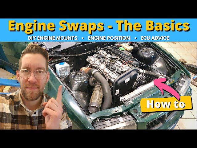 HOW TO ENGINE SWAP ANY CAR - Explained in 5 minutes - with Volvo engine in BMW e36