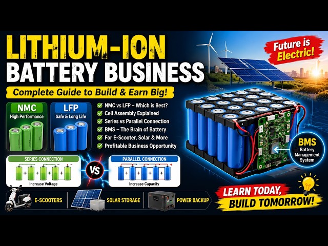 Lithium-Ion Battery Business | Renewable Energy Business Idea | Lithium Battery Production Business