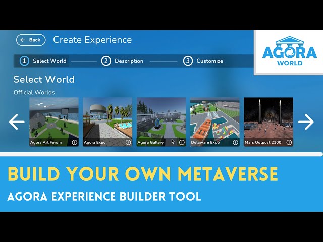 Agora World’s No-Code Builder Tool | Build your own metaverse in minutes!