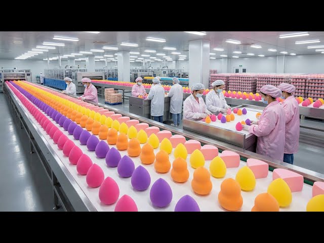 Inside the Factory That Makes Makeup Sponges | Full Industrial Process