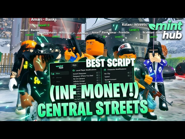 BEST CENTRAL STREETS SCRIPT! 🔥  (INF MONEY + AUTO FARM + TELEPORTS & MORE)