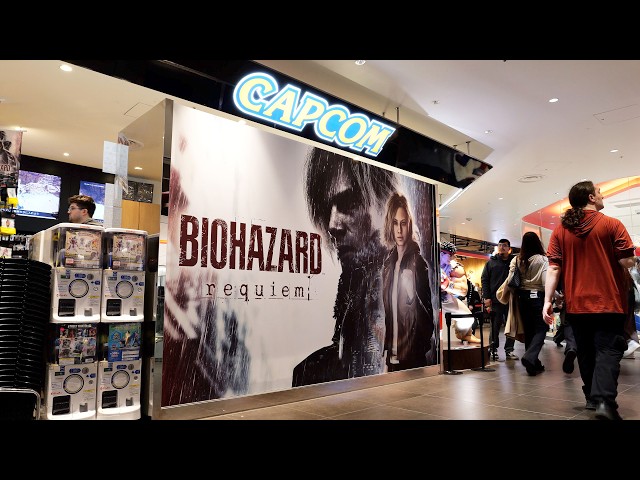 Resident Evil Requiem - Launch Day Capcom Store Display | Shibuya, Tokyo (B-Roll Archive)