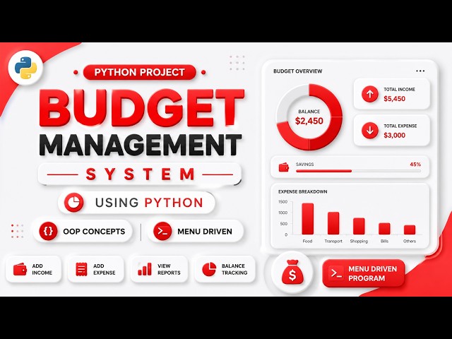 💰 Budget Management System Using Python (OOP + Menu-Driven) | Complete Python Project for Beginners