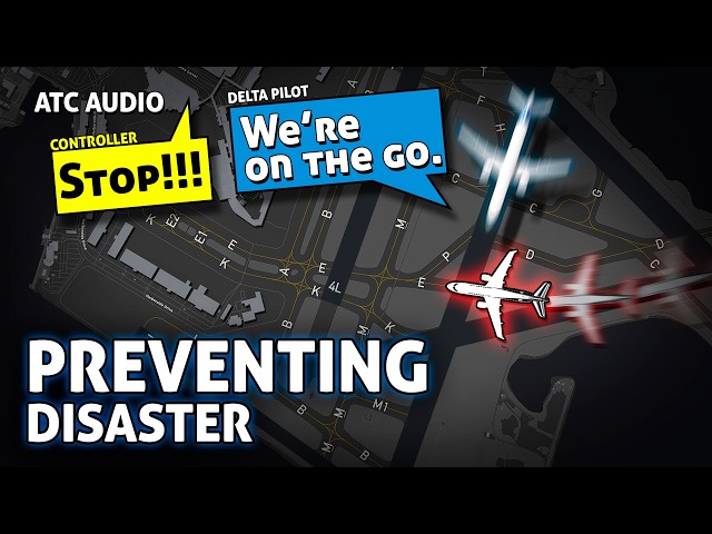 Boston Controller Prevent Collision on the Runway. Real ATC Audio