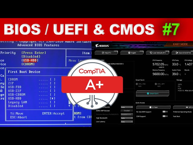 BIOS UEFI And CMOS Chip Explained | CompTIA A+ Core 1 Course