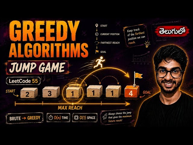 🔥Greedy Algorithms | Leetcode 55 | Jump Game | DSA Series | Telugu | #dsa #telugu #greedy