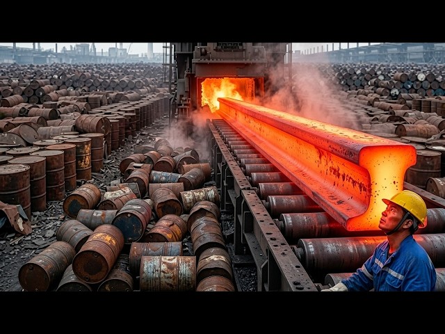 From Rusted Oil Drums to High-Speed Railway Track | How Steel Rails Are Made | Full Process