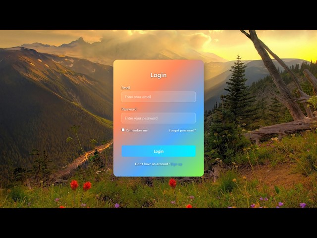 🔥Background image Login Form Using Html Css JavaScript |With Source Code |#frontendcourse #coding