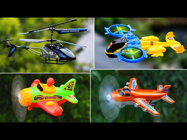 4 Amazing Flying Toys In The Sky!  How to transform toy helicopters, planes into flying toys