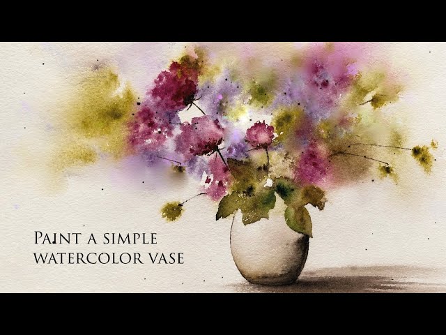 Simple Loose Watercolor Flowers in a Vase | Perfect for Beginners