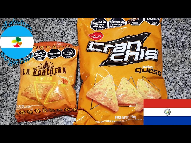 La Ranchera y Cranchis Nachos sabor Queso - Mazzei - Snack Salado (Paraguay 🇵🇾)
