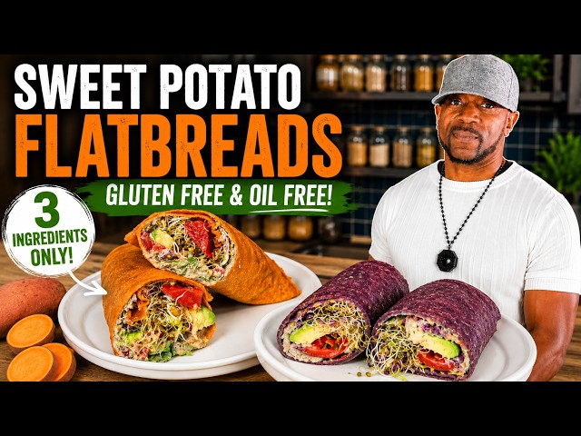3-Ingredient Sweet Potato Flatbreads | Oil-Free & Gluten-Free