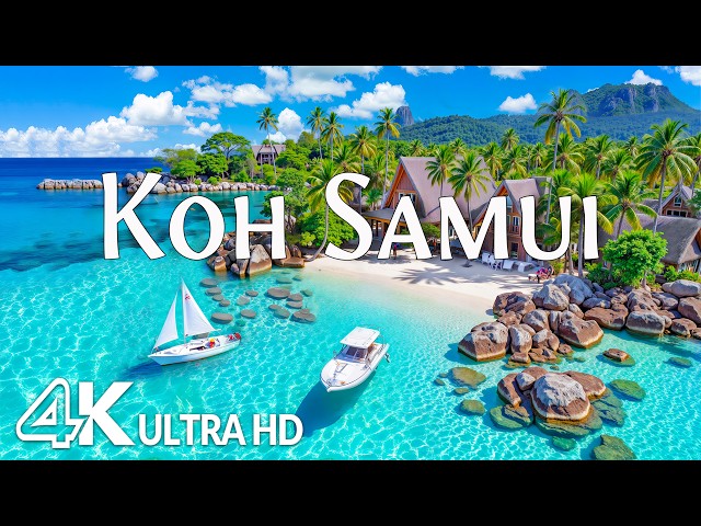 Koh Samui 4K UHD – Turquoise Waters, Palm Trees & Thailand’s Tropical Paradise | Relaxing Music