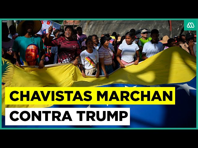 En medio de tensión entre Venezuela y Estados Unidos: Chavistas marchan contra Trump