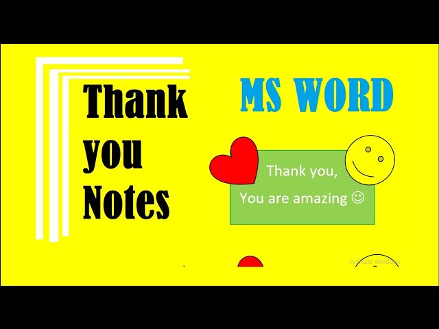 How to make THANK YOU notes on Microsoft  WORD Tutorial