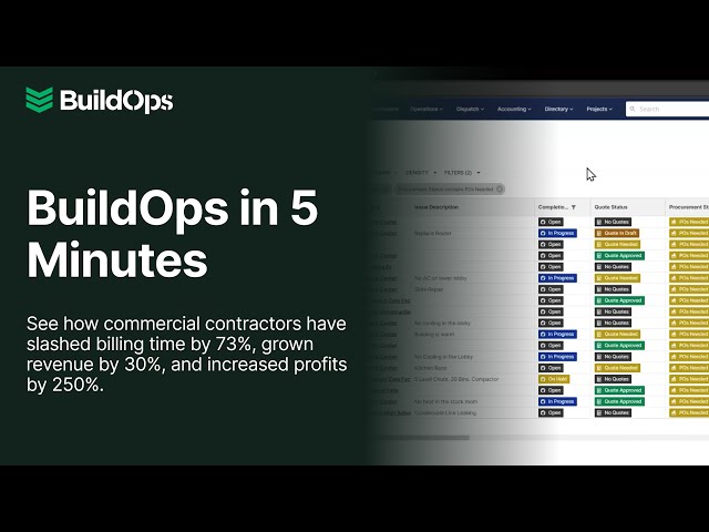 BuildOps 5 Minute Walkthrough