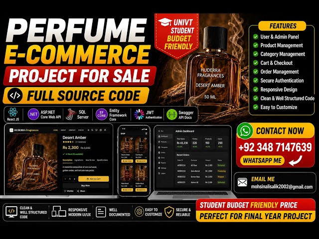 Perfume E-Commerce Website Project for Sale | React + ASP.NET Core + SQL Server | Full Source Code